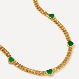 Missoma 18k Goldplated  Jelly Hart Gemstone Charm Necklace New